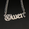 Gothic Nameplate with Cuban Chain